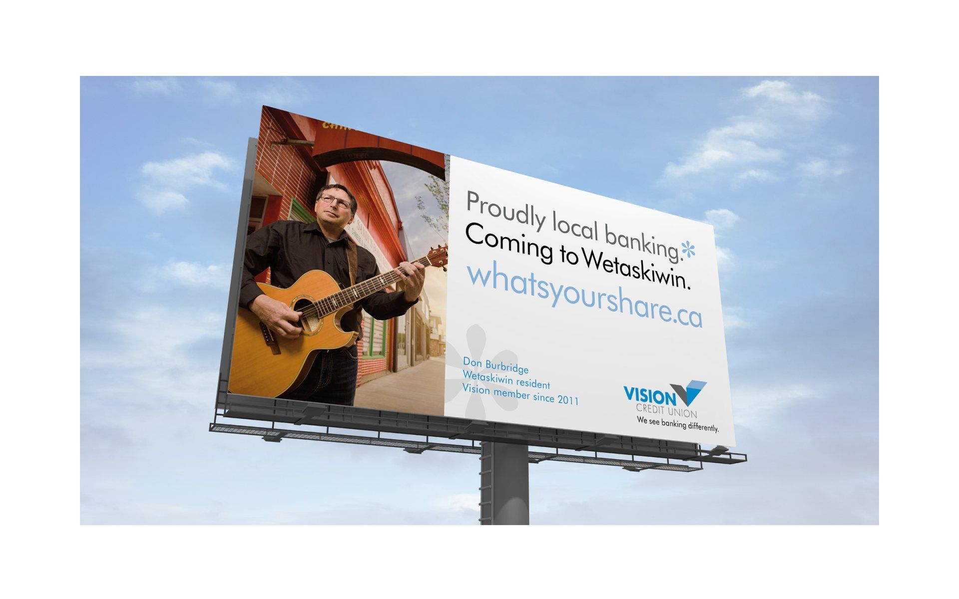BILLBOARD ADVERTISING IN WETASKIWIN ALBERTA FOR VISION CREDIT UNION BY IVY DESIGN INC