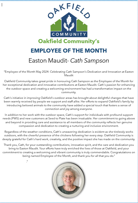 Employee of the Month - May 2024