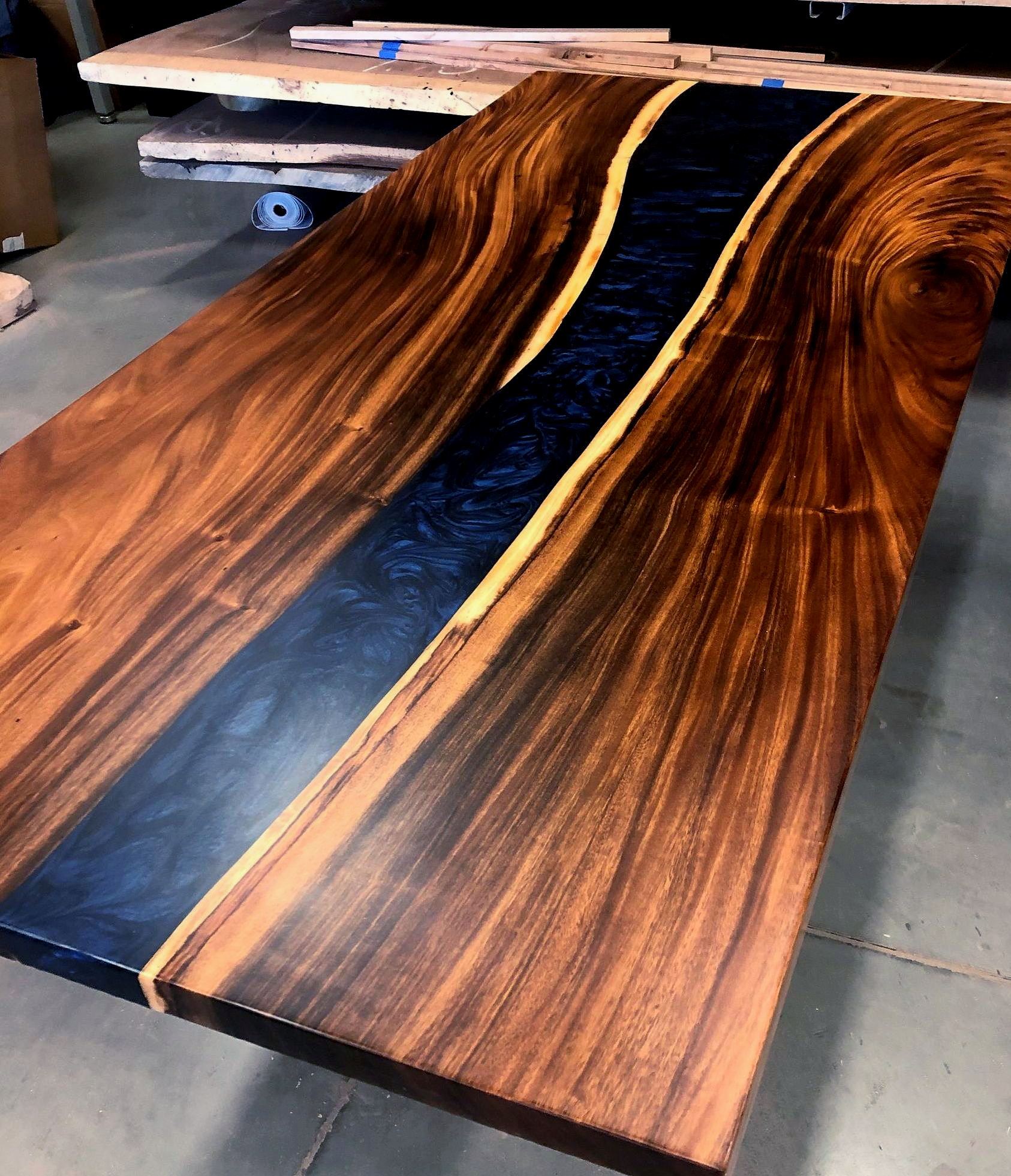 Epoxy River Exotic Lumber Dining Table