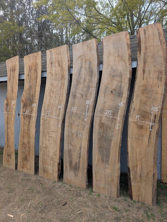 Curvy Epoxy Table Ready Maple Slabs