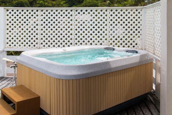 large hot tub with bubbles