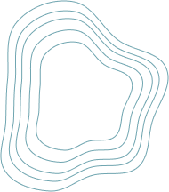 Concentric, wavy blue lines, forming a closed shape, possibly a topographical map.