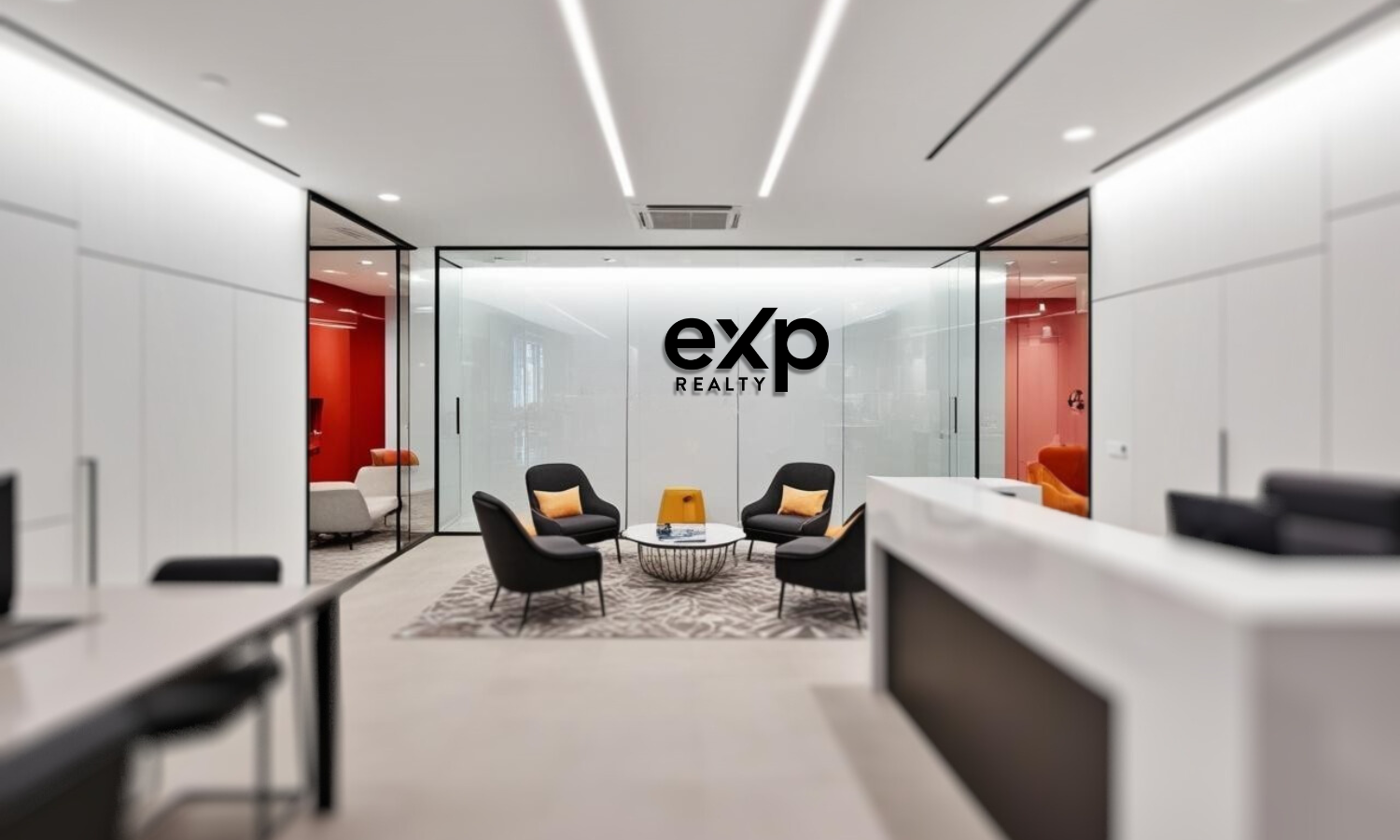 eXp Realty office with chairs and a table.