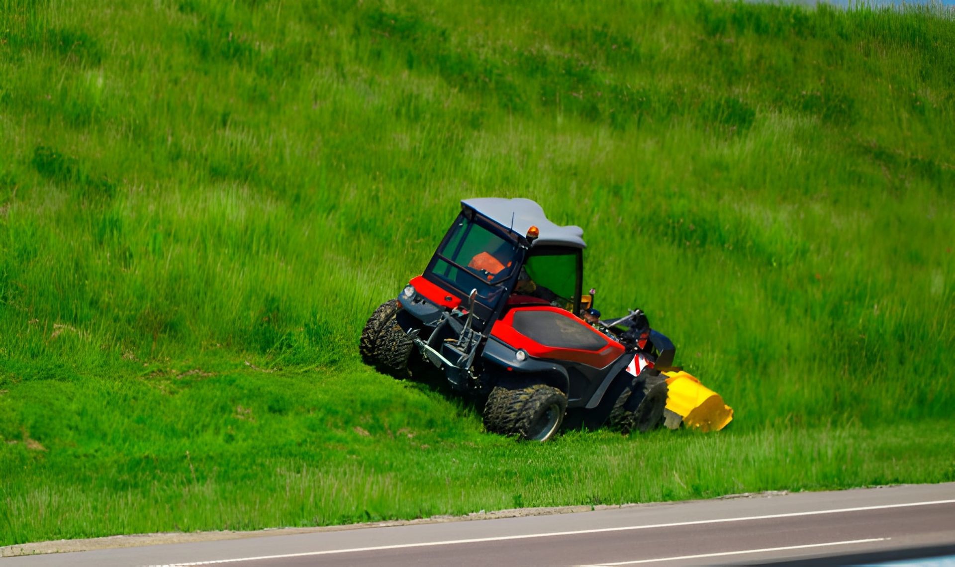Tractor Slashing Grass on a Steep, Grassy Hillside — Slash Mulch Co in Googa Creek, QLD