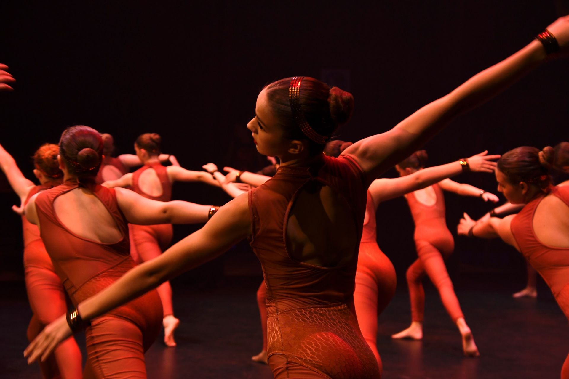Dancing In Red Leotard — Dance Classes In Townsville