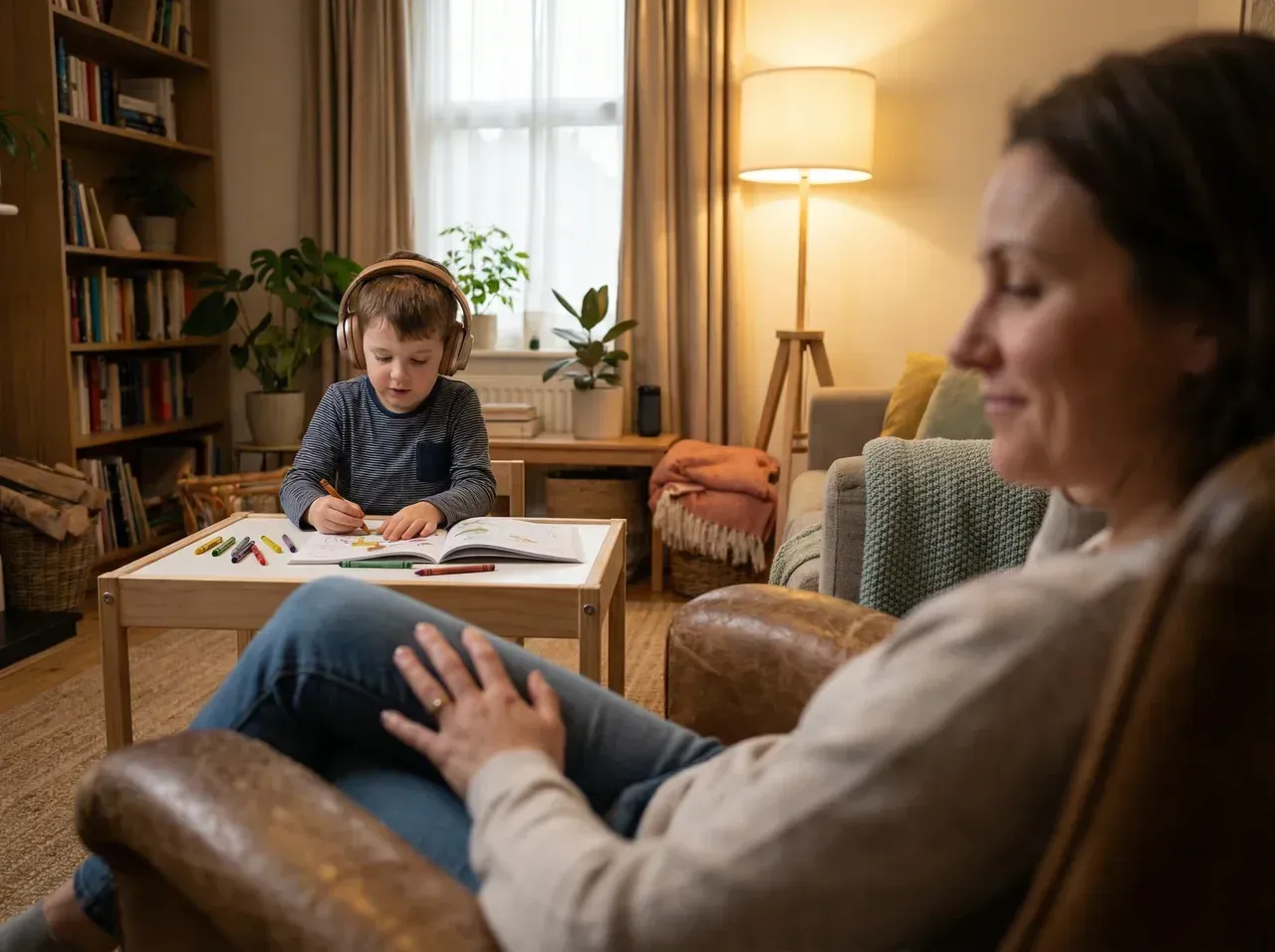 Young adult engaging in creative therapy at Creative Connections