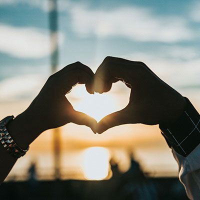 hand forming a heart