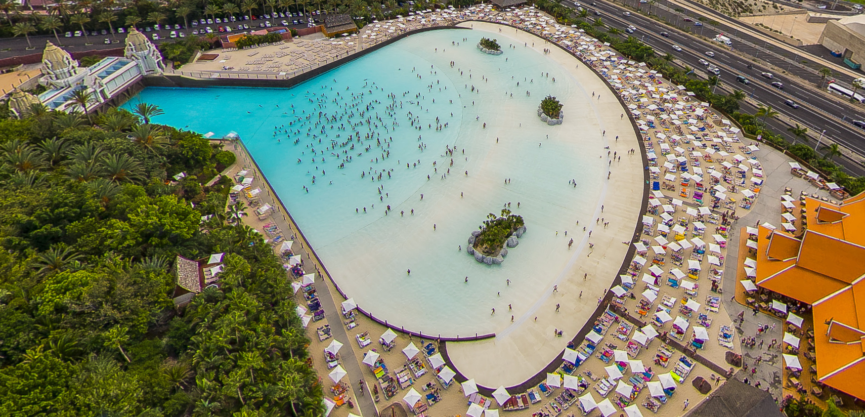 Siam Park by Google Earth;