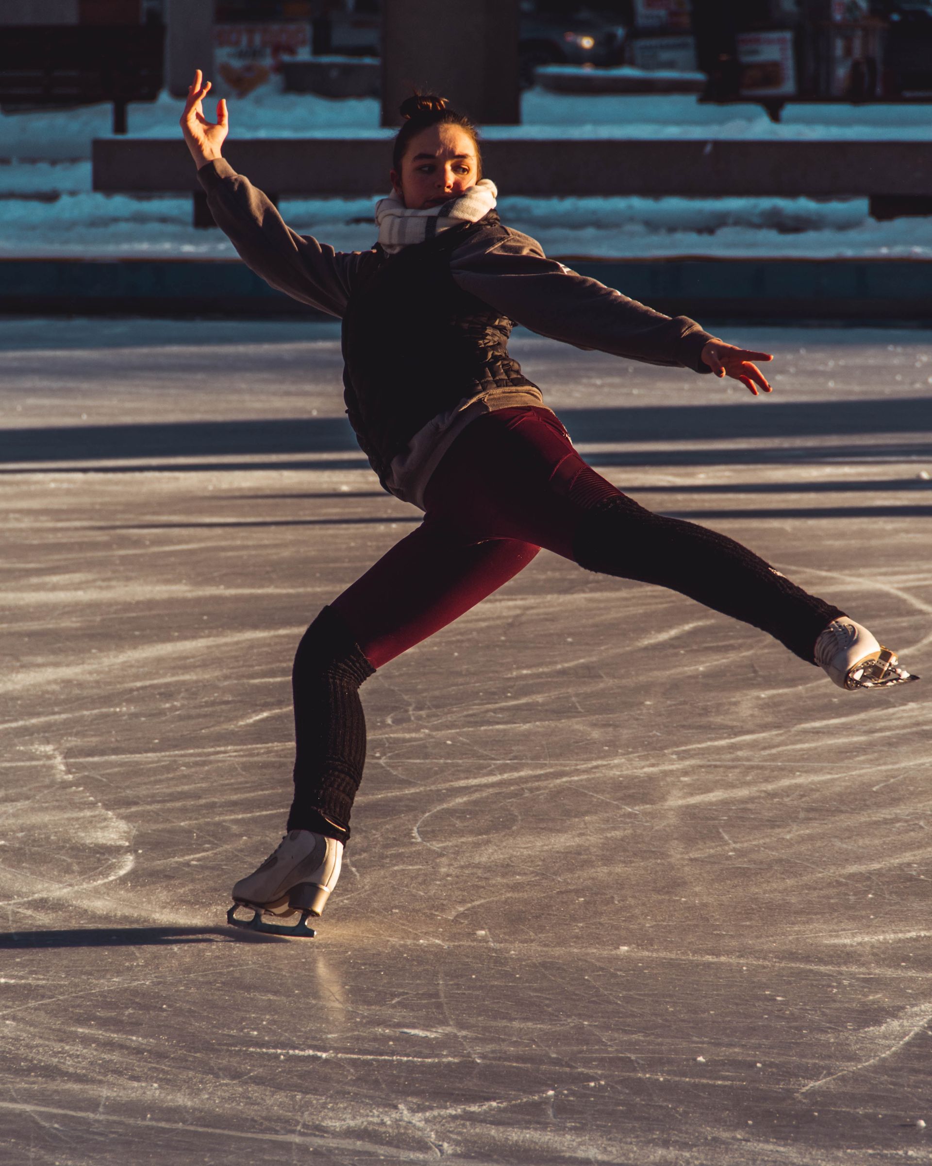 Skating at Place de la République Ice Rink