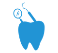 icona dente, specillo e specchietto