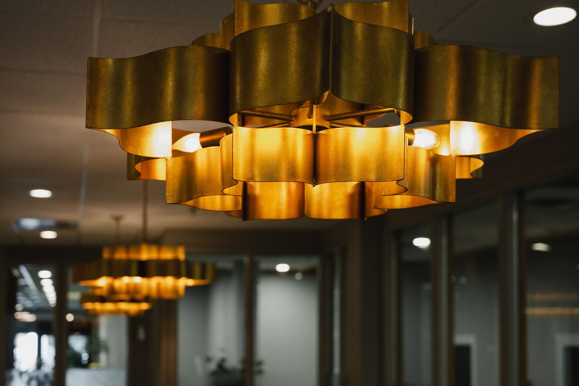 closeup of gold chandelier