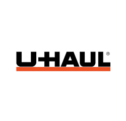 The u-haul logo is black and orange on a white background.