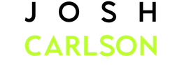 The name josh carlson is written in black and green on a white background.