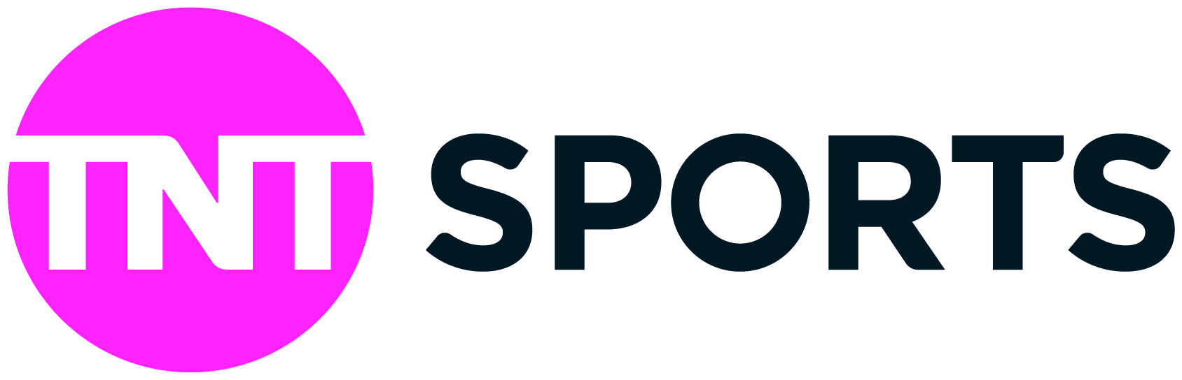 A pink and black logo for tnt sports