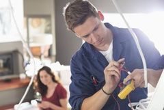 electrician testing wires