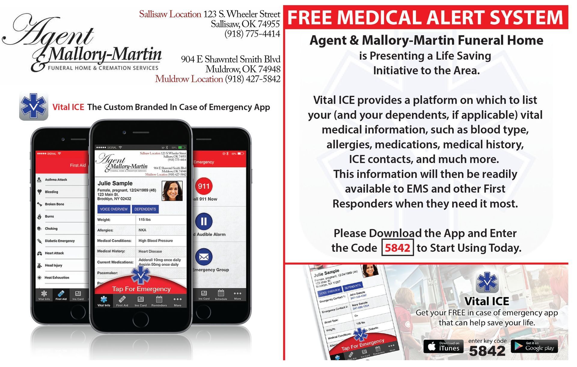 A poster for a free medical alert system.