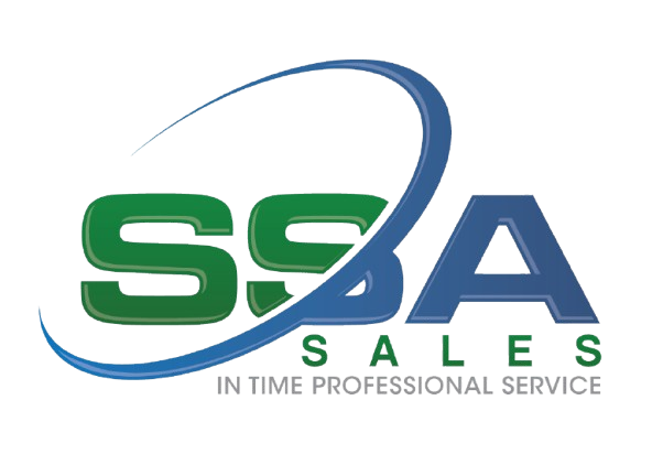 A logo for ssa sales in time professional service