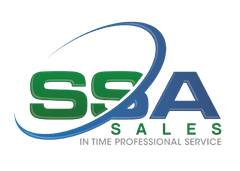 A logo for ssa sales in time professional service