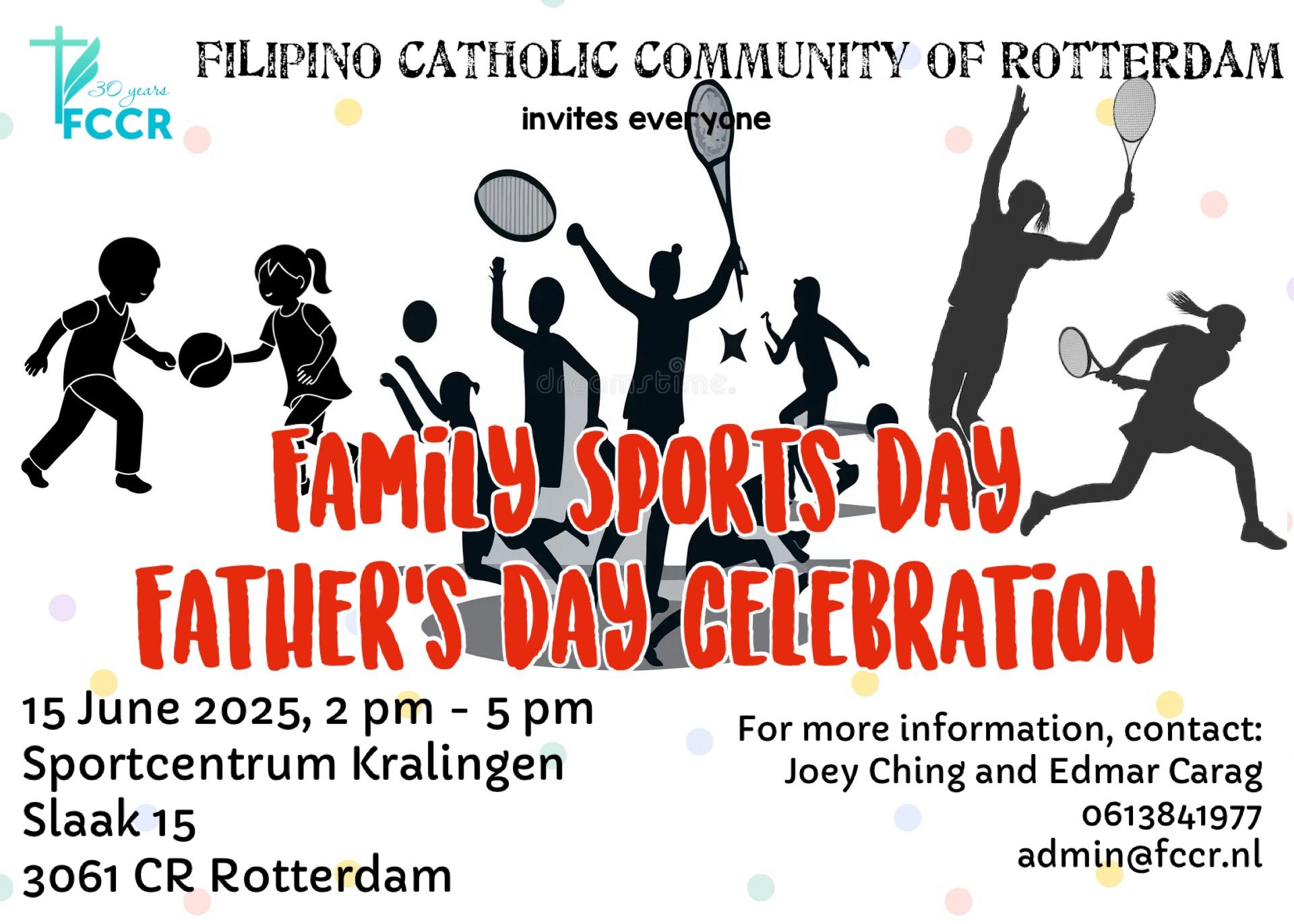 A poster for monthly thematic sessions for filipino catholic community of rotterdam
