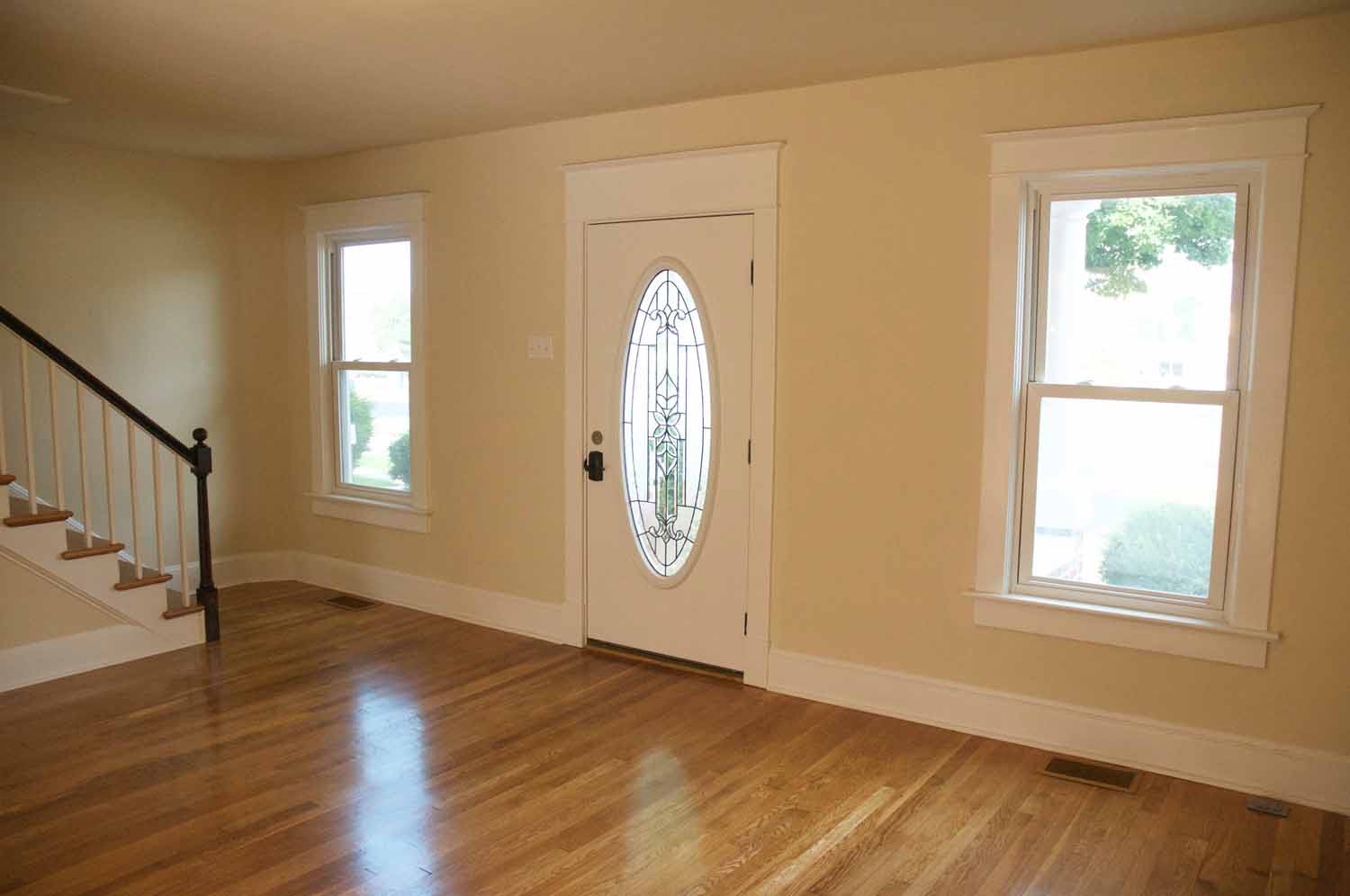 Living room with hardwood flooring