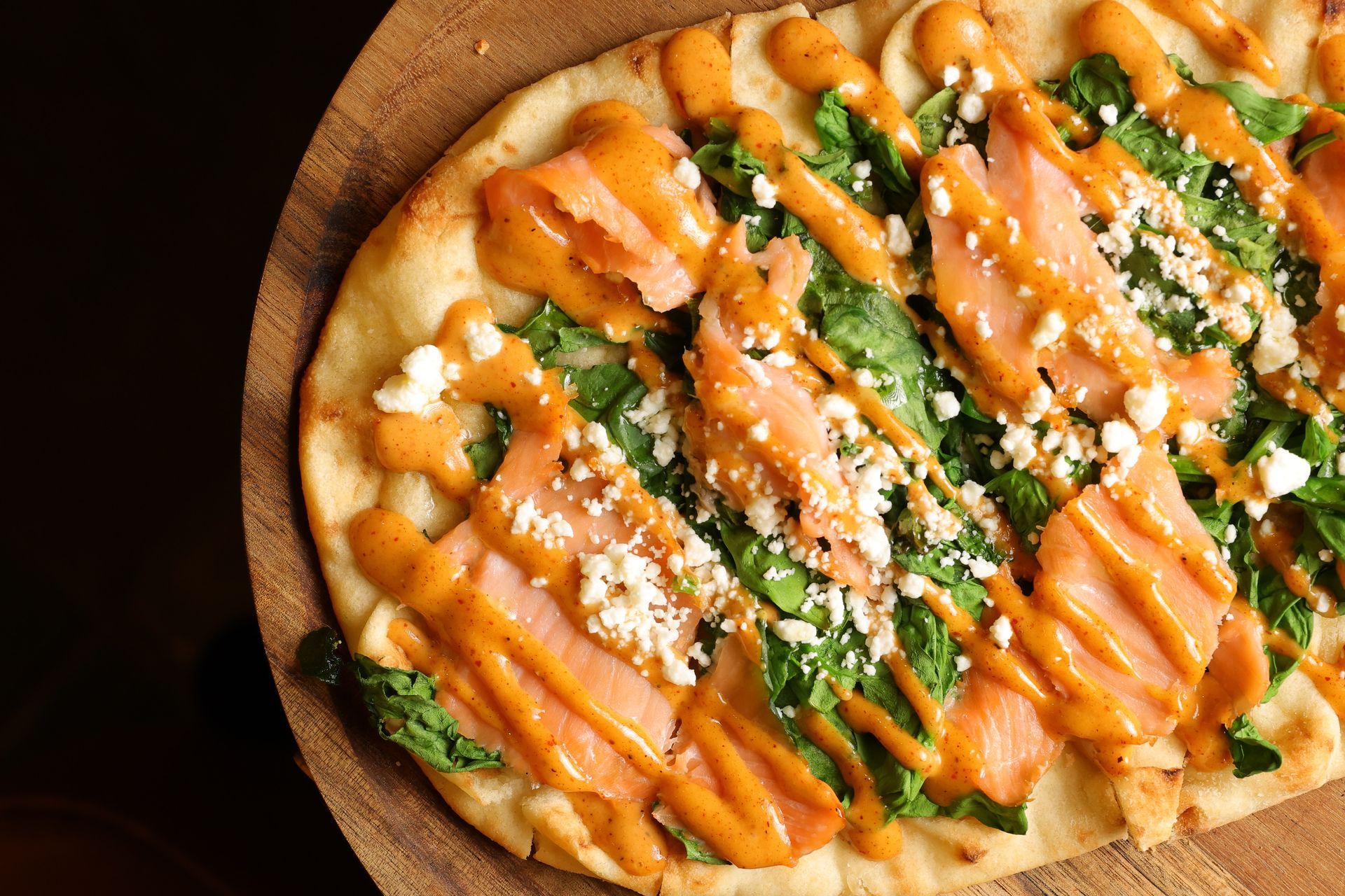 Flat Bread Pizza - Smoked Salmon and Spinach