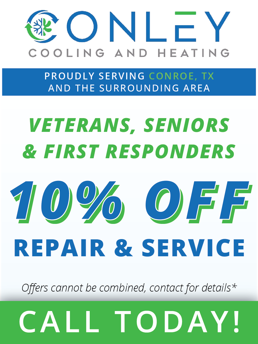 Conley cooling and heating is offering a 10 % off repair and service