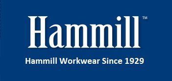 A blue logo for hammill workwear since 1929