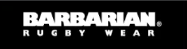 A black and white logo for barbarian rugby wear