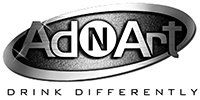 A black and white logo for adnart drink differently.