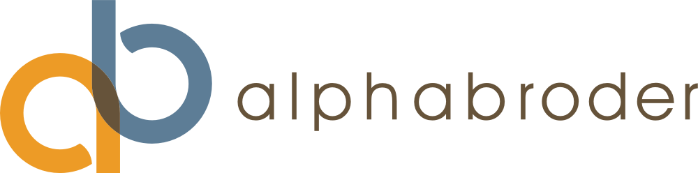 A logo for alphabroder is shown on a white background.