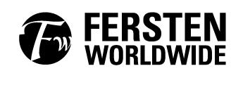 A black and white logo for fersten worldwide