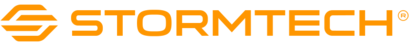 The word stormtech is written in orange on a white background