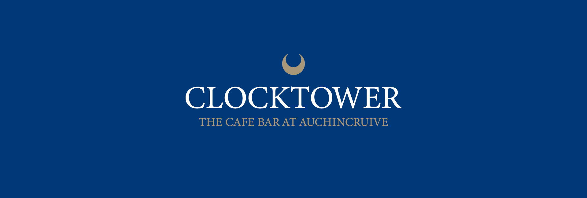 a logo for clocktower the cafe bar at auchincruive