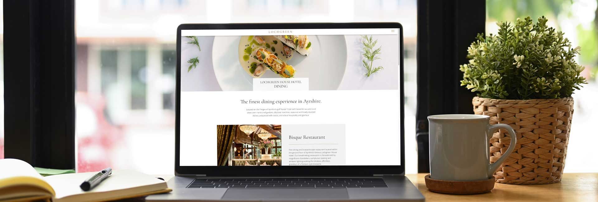 a laptop is open to a page that says rope restaurant