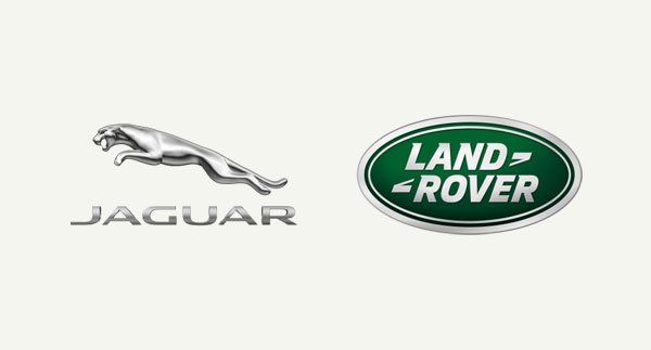 A jaguar and a land rover logo on a white background.