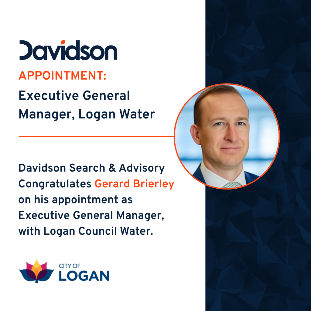 Davidson announces Gerard Brierley as Executive General Manager of Logan Water. Photo of Brierley included.
