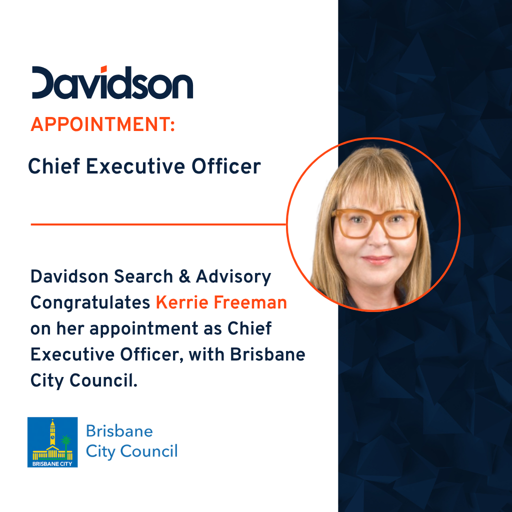 Davidson congratulates Kerrie Freeman on her appointment as Brisbane City Council CEO. Portrait of Freeman.