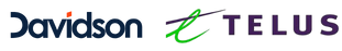 A davidson and telus logo on a white background
