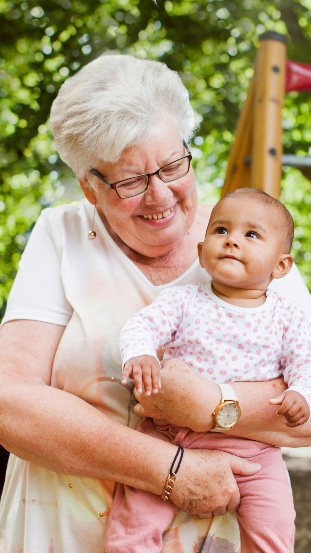 Grandmother and granddaughter