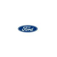 A blue ford logo on a white background.