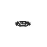 A black and white ford logo on a white background.