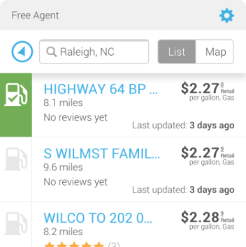 A screenshot of a free agent page for raleigh nc