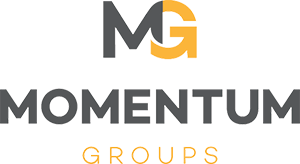 It is a logo for a company called momentum groups.