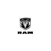 The logo for dodge ram is a ram head on a shield.