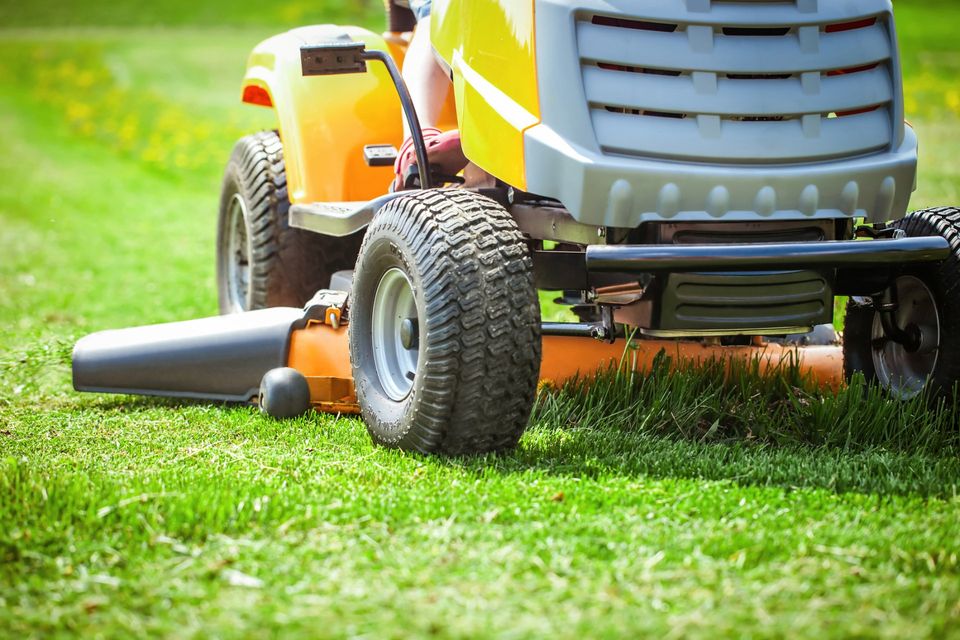Mower Cutting the Grass