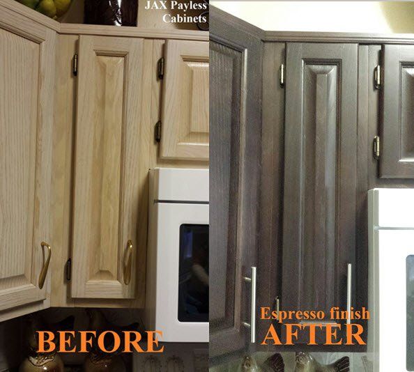 CORESTAIN Cabinet Exterior Before & After — Cabinets in Jacksonville Fl