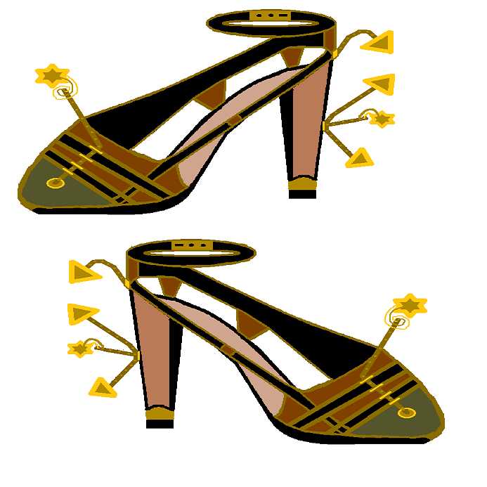 sapato das personagens e lindos sapatos.