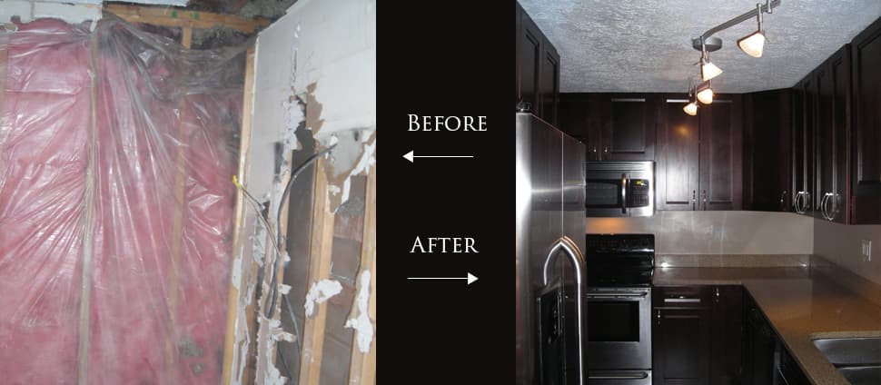 before after shots of New Carrollton Kitchen Remodel