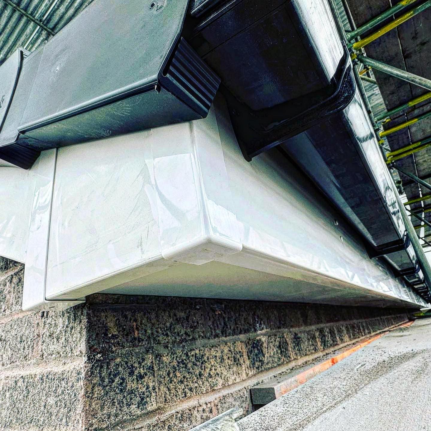 A picture of roof fascias and soffits in white