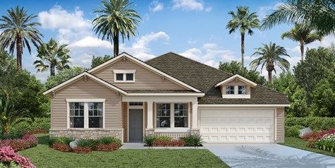 an artist 's impression of a house with palm trees in the background